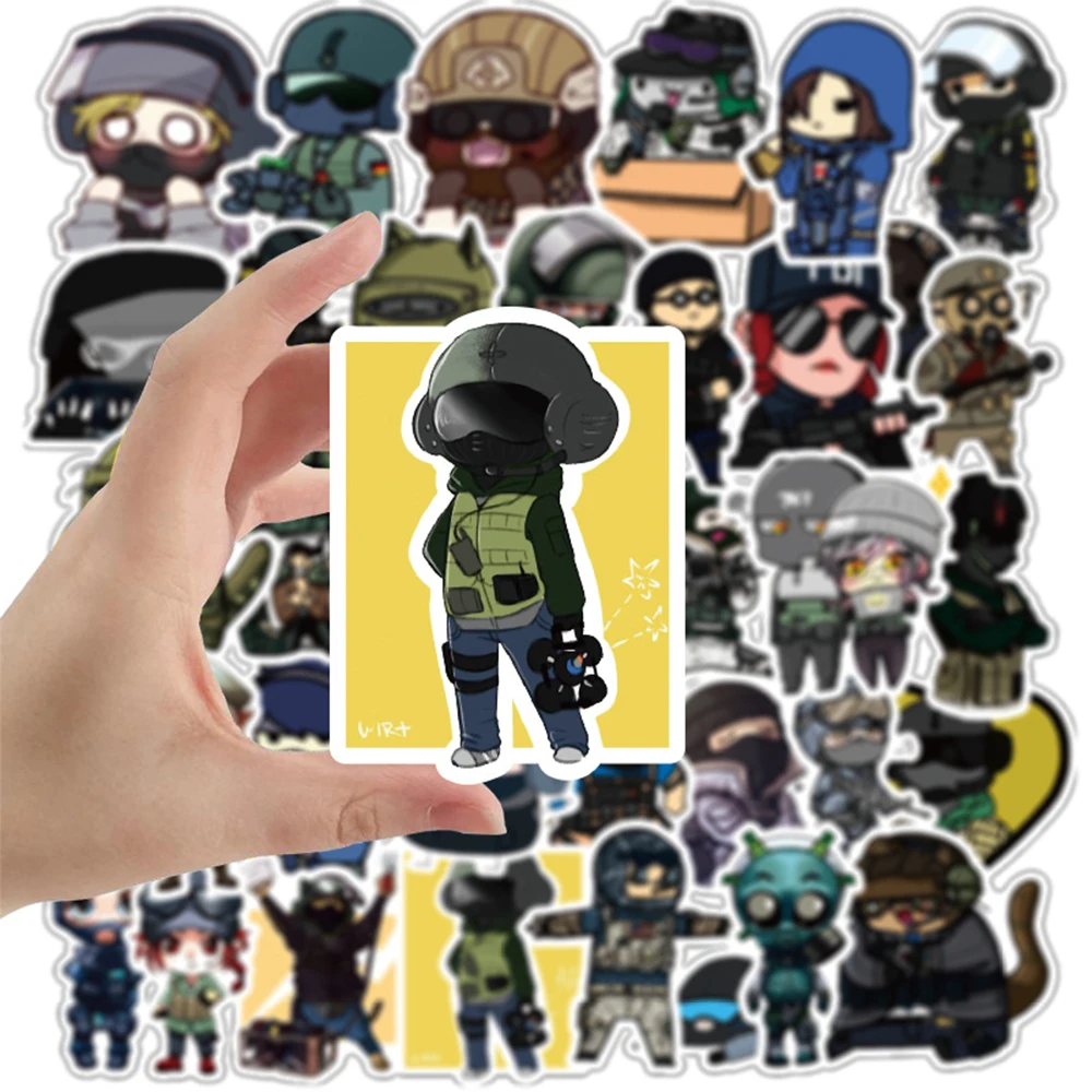 49PCS/Pack FPS Games Tom Clancy\'s Rainbow Six Siege Stickers For Computer Laptop Car Trunk Bike Waterproof Sticker Decal Kid To