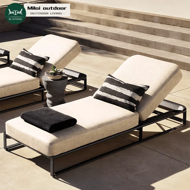 

Factory Direct Outdoor Aluminum Sun Lounger Comfortable Beach Furniture Sofa Bed For Sunlight Relaxation