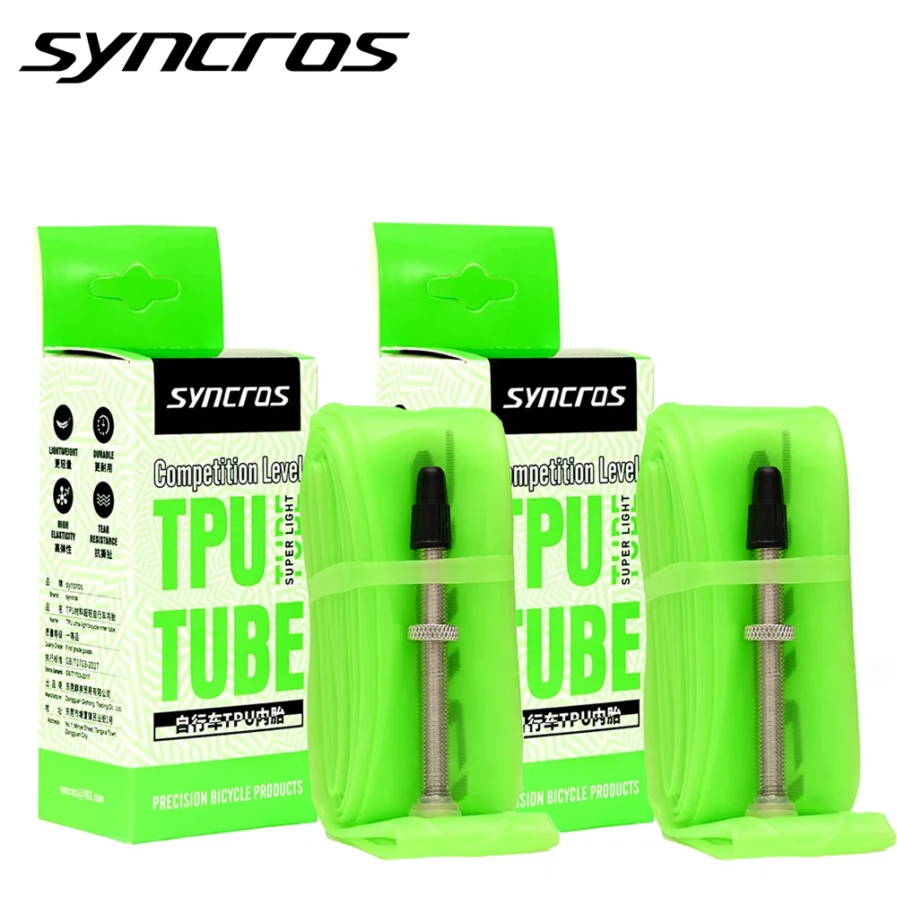SYNCROS TPU New Material Bike Inner Tube 700C 23/25/28/30/32 Road Bicycle Tire 60 80mm Length French Valve 48g/50g