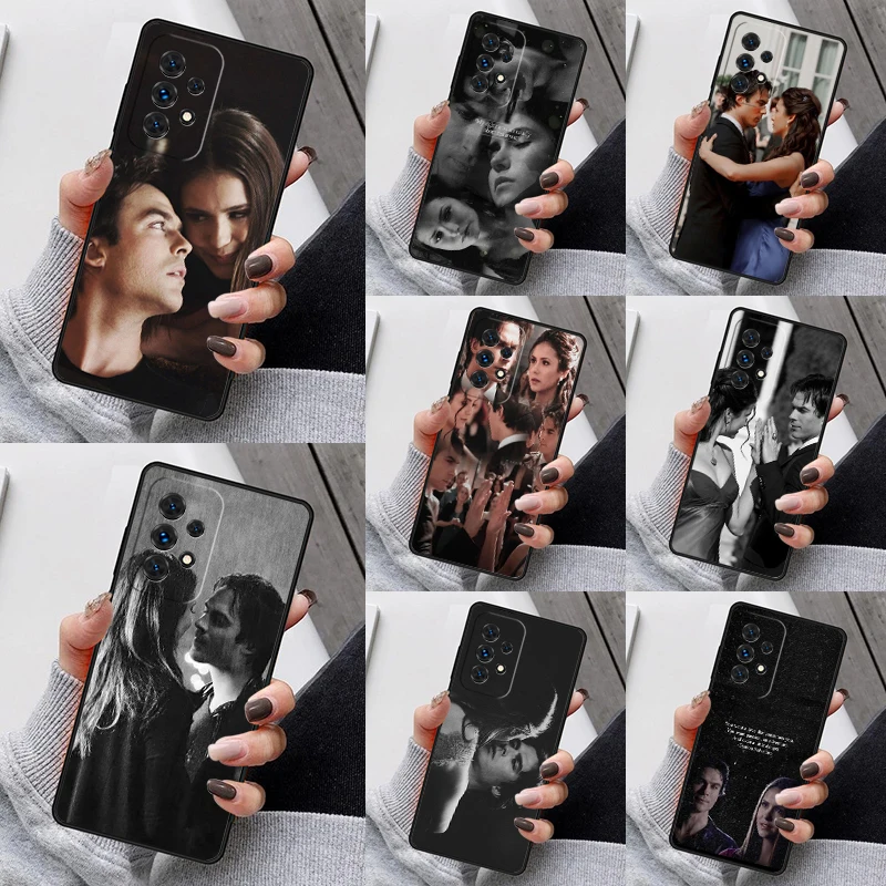 Elena Damon The Vampire Diaries Phone Case For Samsung Galaxy S23 S21 S20 FE S24 S22 Ultra Note20 S10 S9 Plus A40 A52 A13 A53