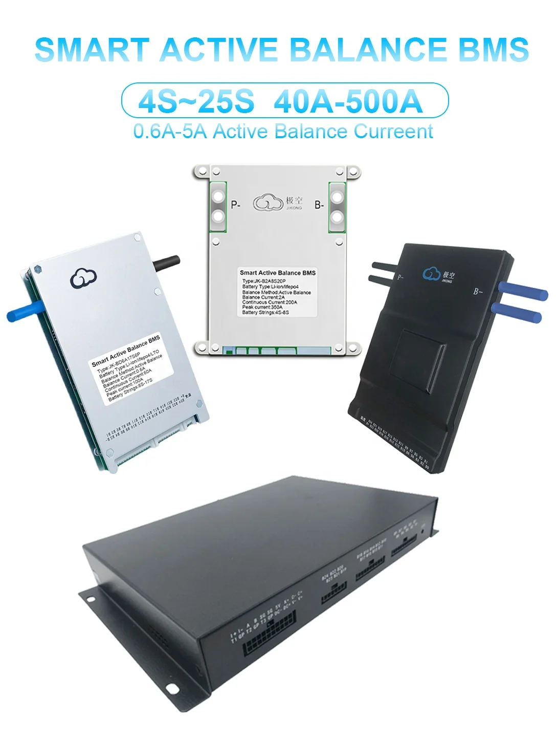 2025Li-Ion Lithium Battery Protection Board Lifepo4 Smart Bms  active blancer 2A8S 12S 14S 16S 17S 20S 24S 60A 100A 200A