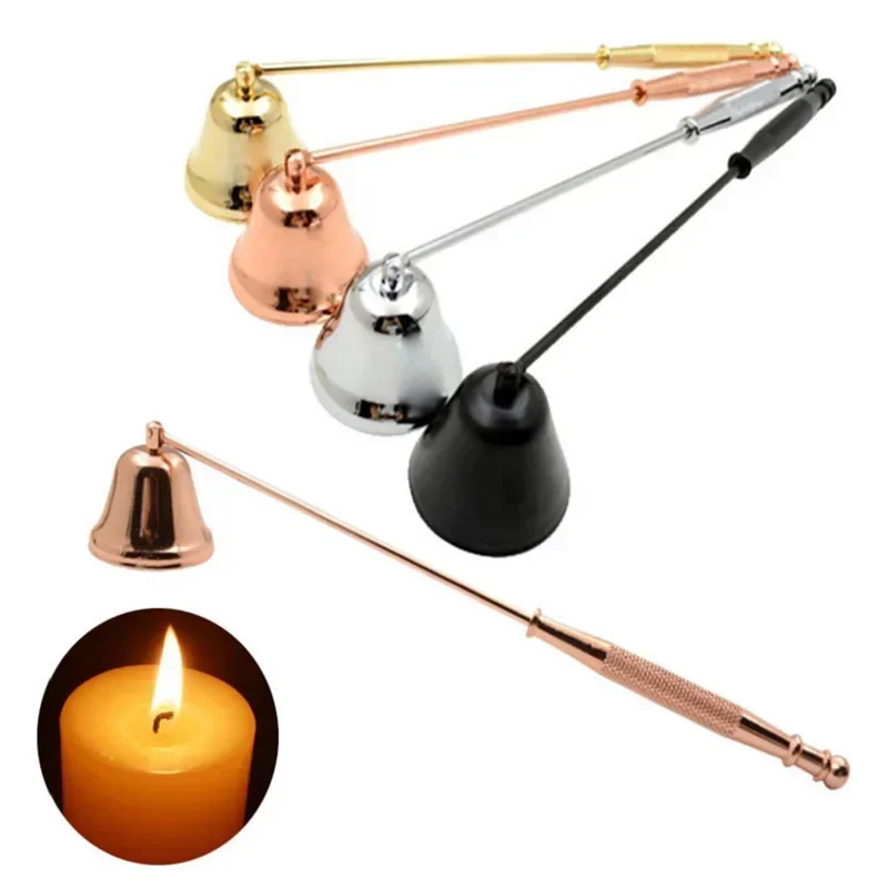 1 PC Stainless Steel Candle Snuffer Smokeless Candles Wick Bell Snuffer Put Off Flame Tool Cutter Candles Safely Extinguish Tool