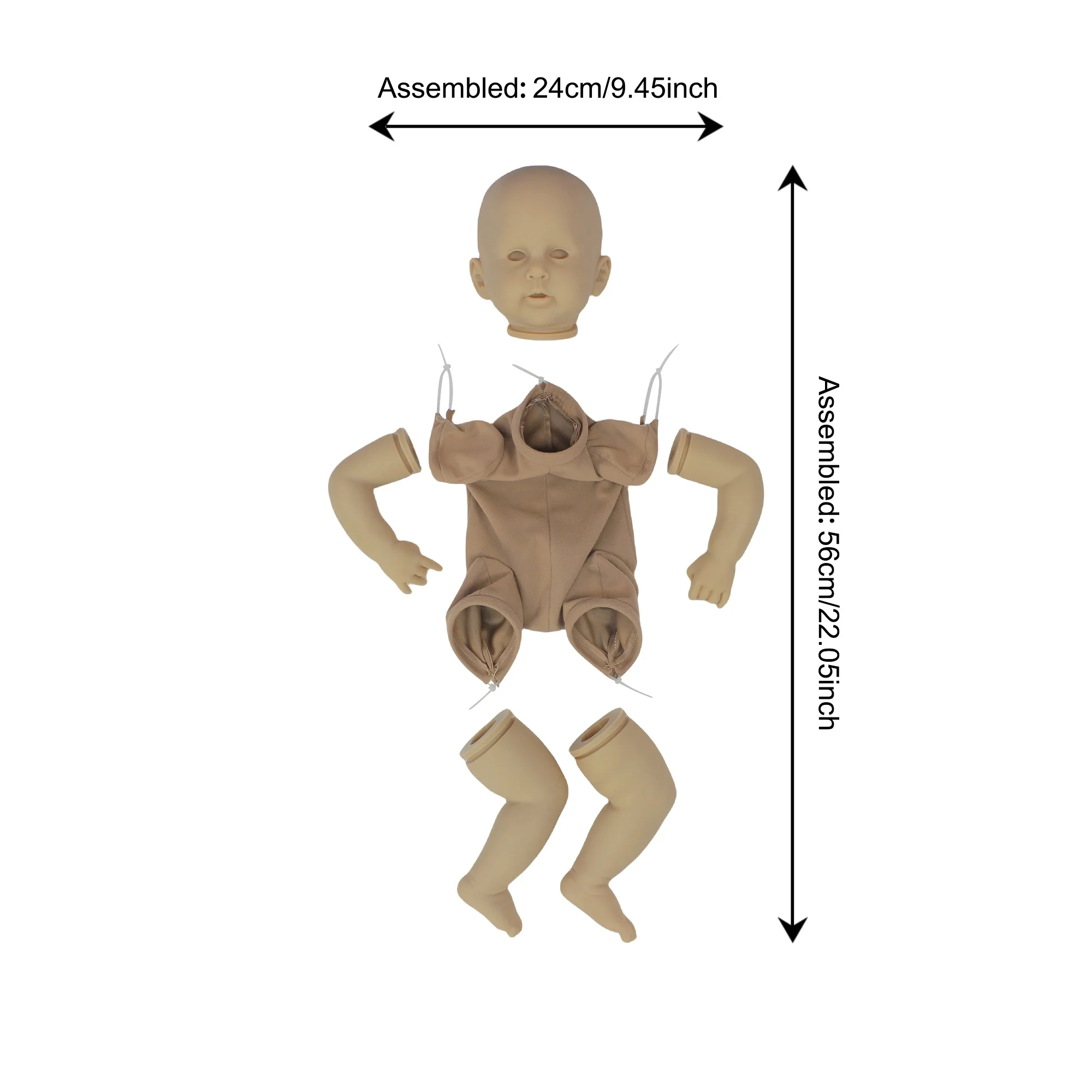 22 Cal niezmontowany zestaw George odrodzony niemalowany DIY części miękkie w dotyku realistyczne odrodzone zabawka dla malucha