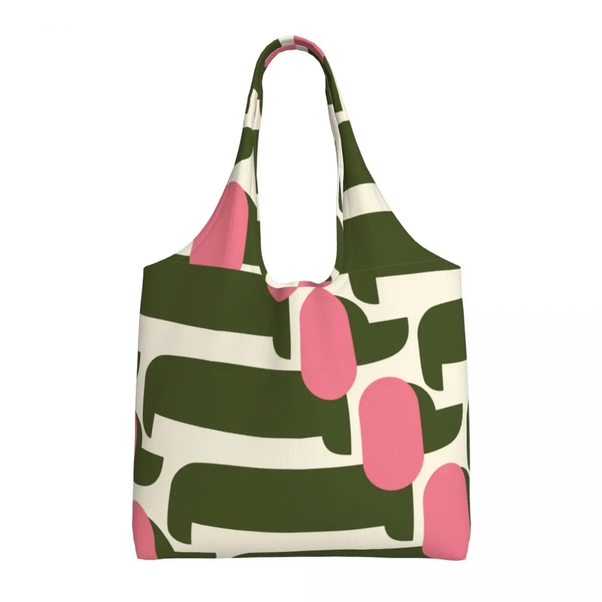 Custom Print Pink Dog Show Shopping Tote Bag Recycling Orla Kiely Grocery Canvas Shopper Shoulder Bags Photography Handbags