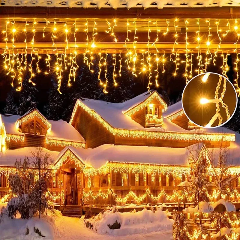 الجنية سلسلة الستار ضوء LED عطلة ضوء جارلاند للفناء عيد الميلاد ضوء في الهواء الطلق شارع الزفاف حديقة الديكور Led