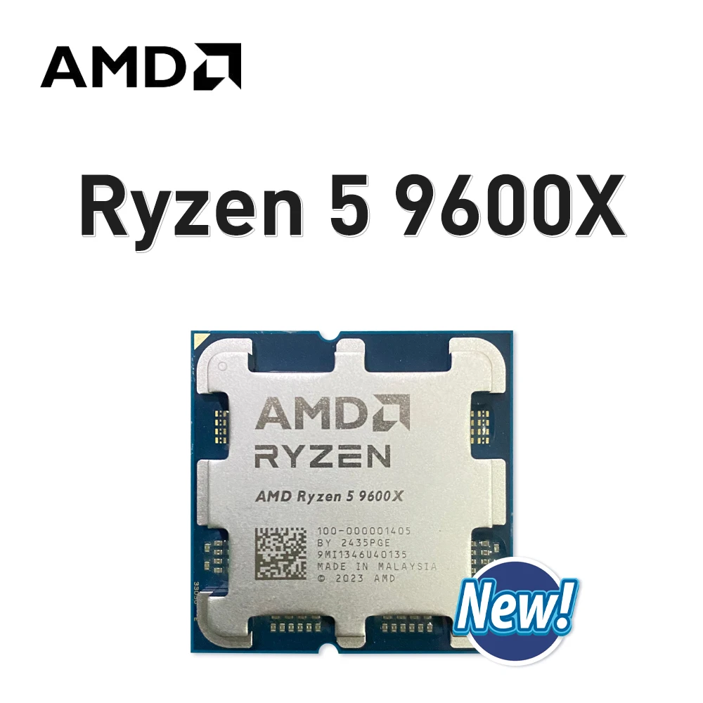 AMD Ryzen 5 9600X 5.4GHz 6-Core 12-Thread 4NM R5 9600X Socket AM5 L3=32M Processor 65W DDR5 New No Fan