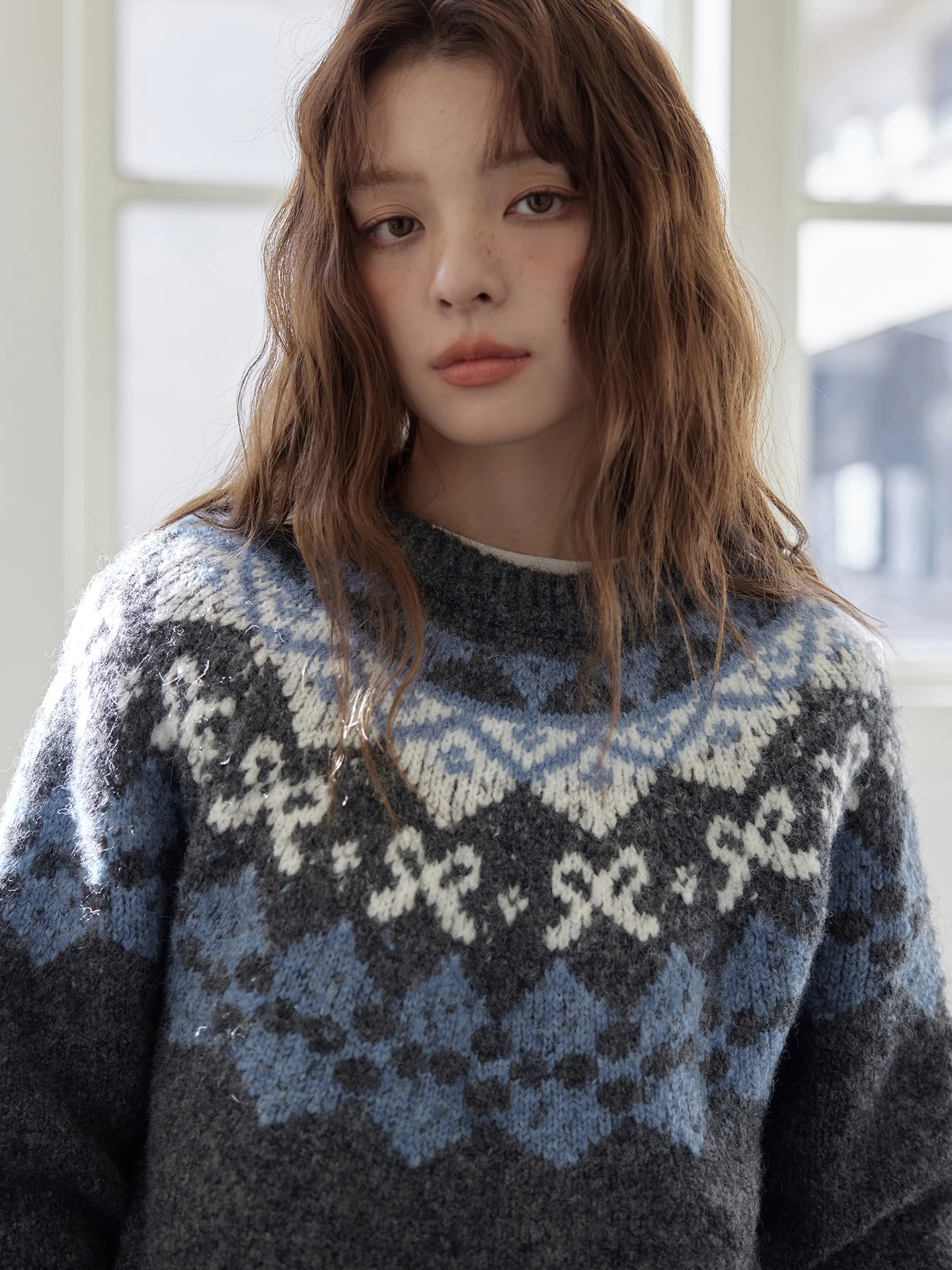 

Женский вязаный свитер Mlife с длинными рукавами, винтажный, с контрастным узором Fair Isle, теплый, свободного кроя, на осень