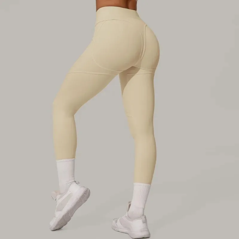 

Women High Waisted Yoga Pants Tummy Control Hip Lifting Quick-Dry Workout Running Tight Matte Curve-Hugging Fitness Sports Pants