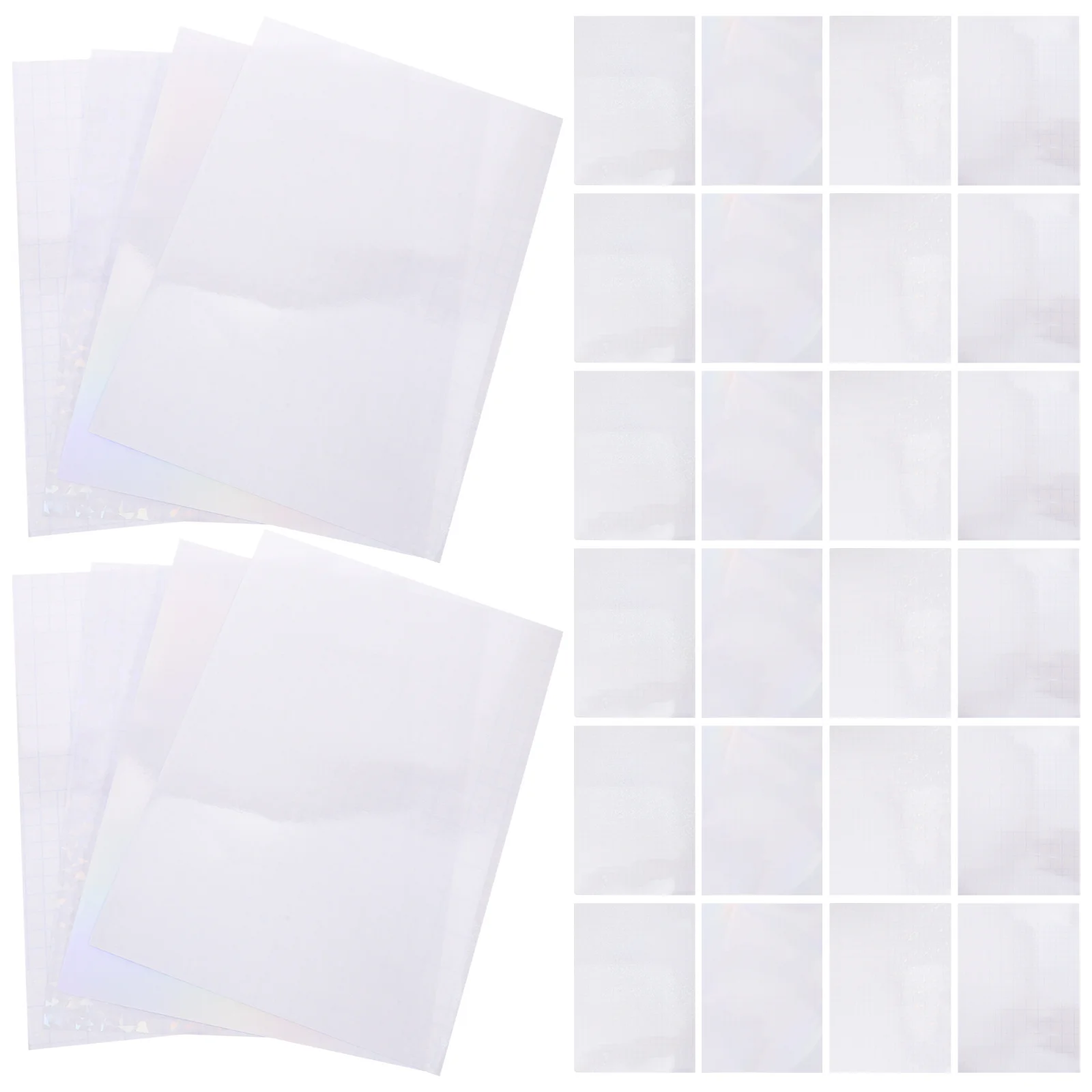 

40 Sheets Holographic Vinyl Stickers Labels Sparkly Film for Gift Box Display Holographic Cold Laminated Sheets