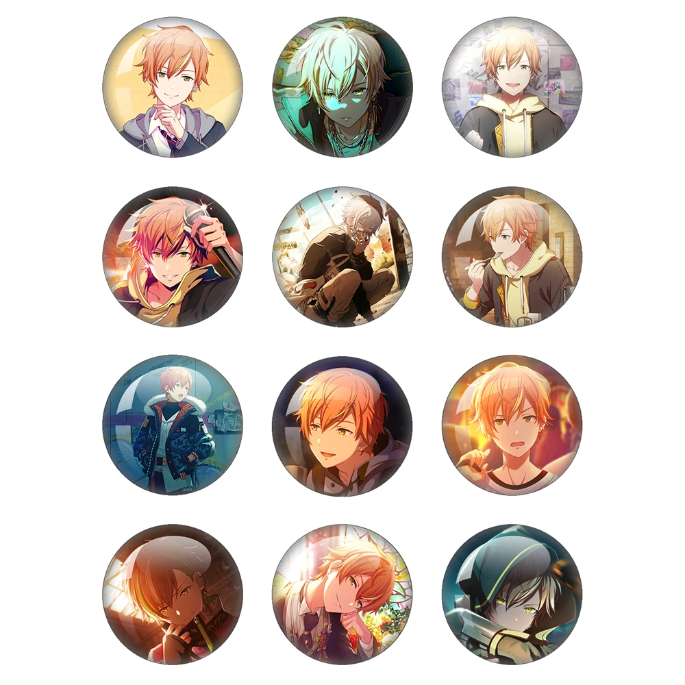 Яркий плохой отряд SKEAI Shinonome Akito, подарки Dongyun Zhang Ren, стекло 12 мм-40 мм, круглый стеклянный демонстрационный материал, Ювелирная фурнитура