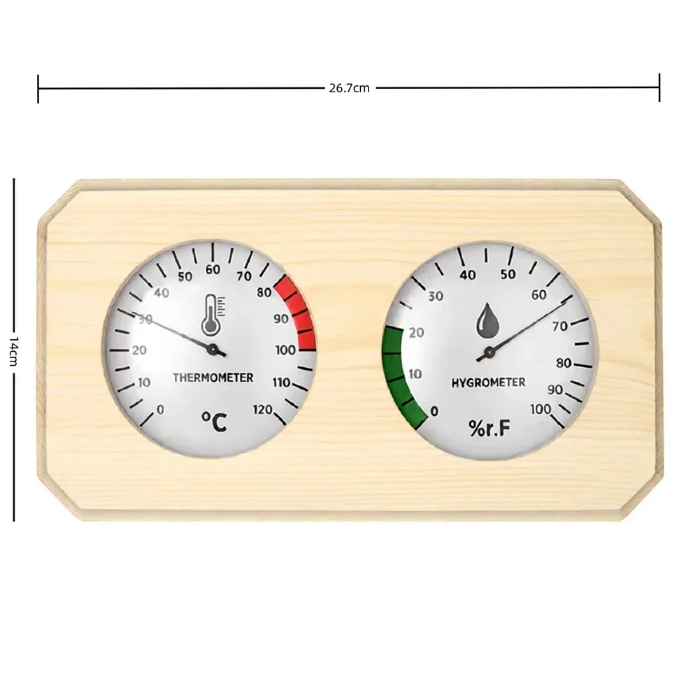 

Деревянный термометр и гигрометр для сауны для мониторинга окружающей среды в сауне обеспечивает точное данные температуры и влажности