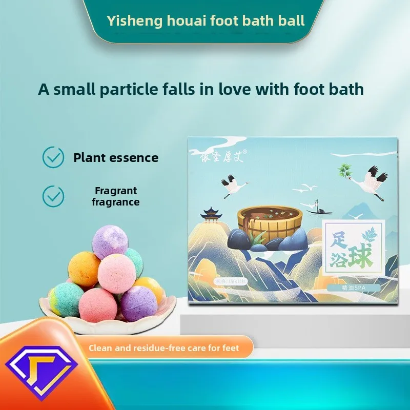 

12 Pcs Lavender & Mugwort Foot Soak Tablets, Herbal Aromatherapy for Relaxation & Sleep Support, Effervescent Bath