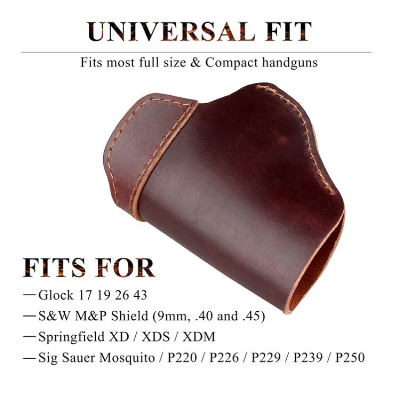 IWB Genuine Leather Holster Inside Waistband Quick Draw Airsoft Pistol Holder Outdoor Training Accessory