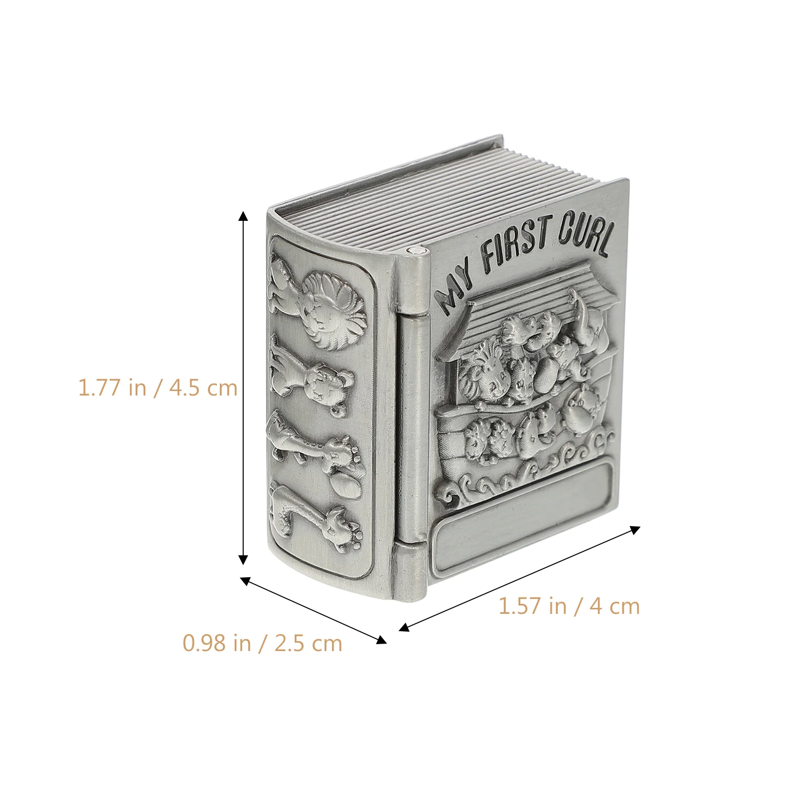 Veemoon Metal Storage Box 2Pcs Baby Souvenir Box Kids Tooth Holder Metal Box Kids Keepsake Teeth Storage My First Curl Baby