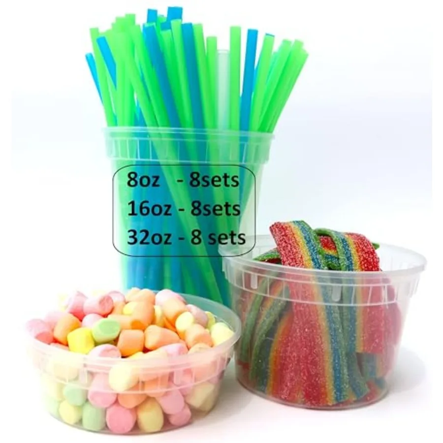 

EXTRA THICK Food Storage Containers [24 Set] Mix Size Plastic Deli Containers with Lids, Slime, Soup, Meal Prep Containers, Lea