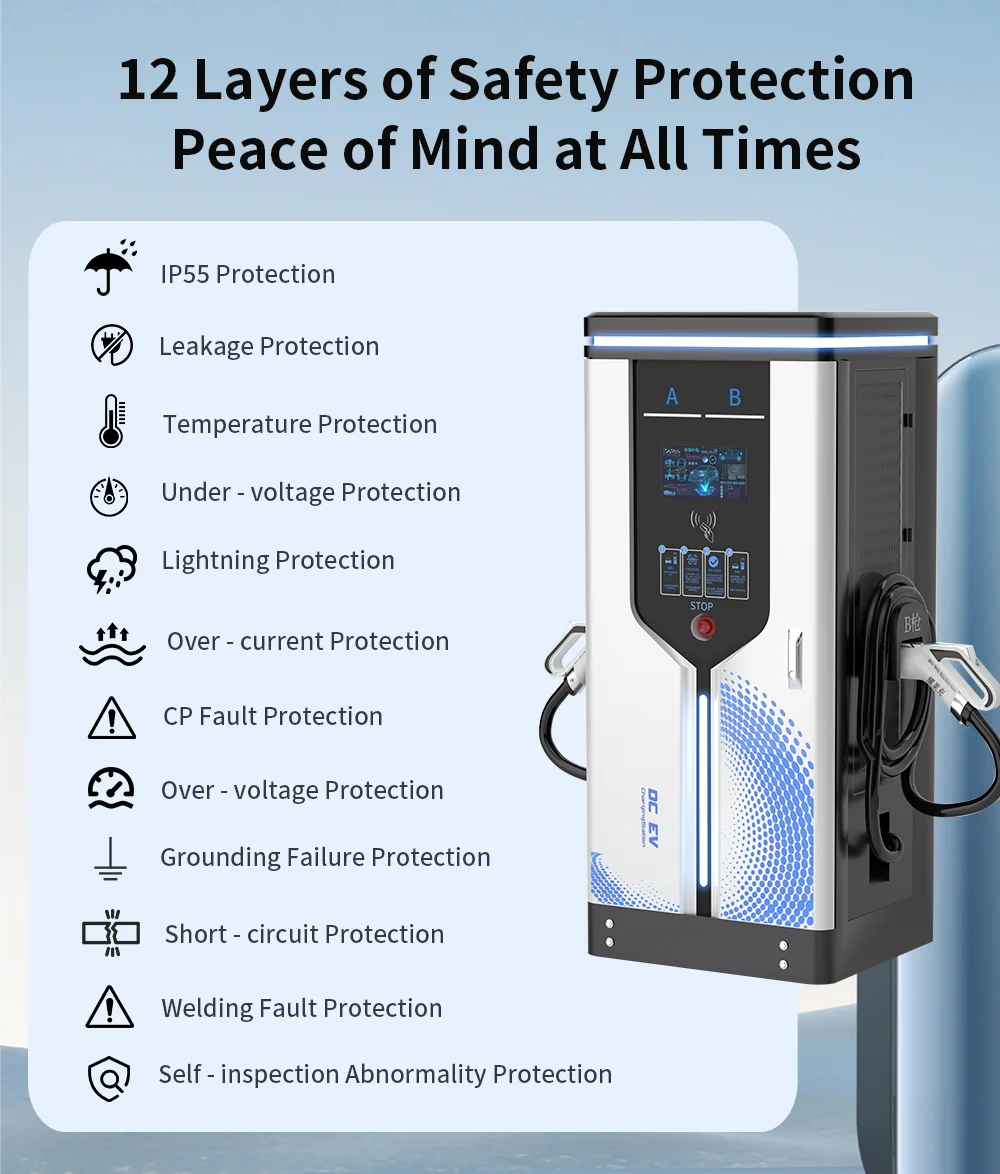New Energy DC Charger Automobile Fast 20kw 30kw 40kw 60kw 80kw 120kw Dc Ev Charging Electric Vehicle Charging Station Customize