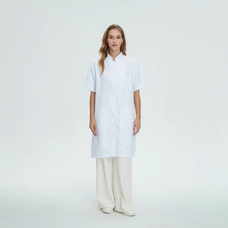 Médicos enfermeiros roupas de trabalho uniforme conjunto de manga curta laboratório spa veterinário hospital anestesista clínica feminino jaqueta casaco