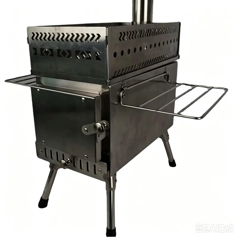 Portable Folding Wood Burning For Outdoor Tent Heating Humidifying Stove With Sauna Stone Baske