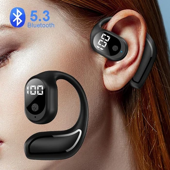 Tws Bluetooth 5.3 Hoofdtelefoon Oorhaak Draadloze Oortelefoon Hifi Stereo Ruisonderdrukking Headset Waterdichte Oordopjes Voor Huawei Iphone