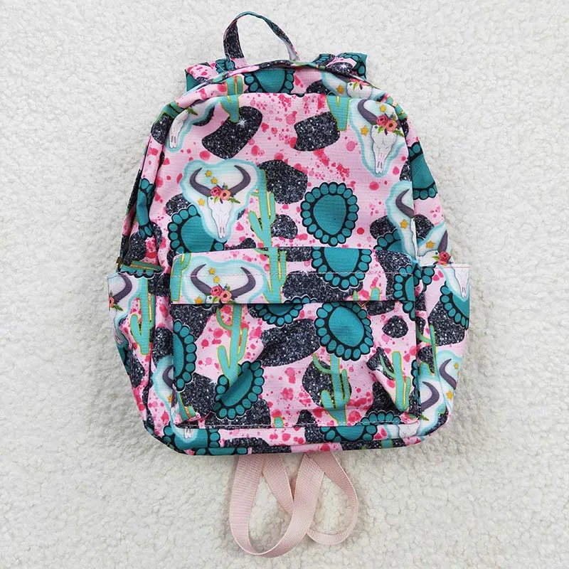 

Wholesale Baby Girl Western Backpack Cow Print Daypack Toddler Outdoor Cactus Portable Kids Children New School Bag