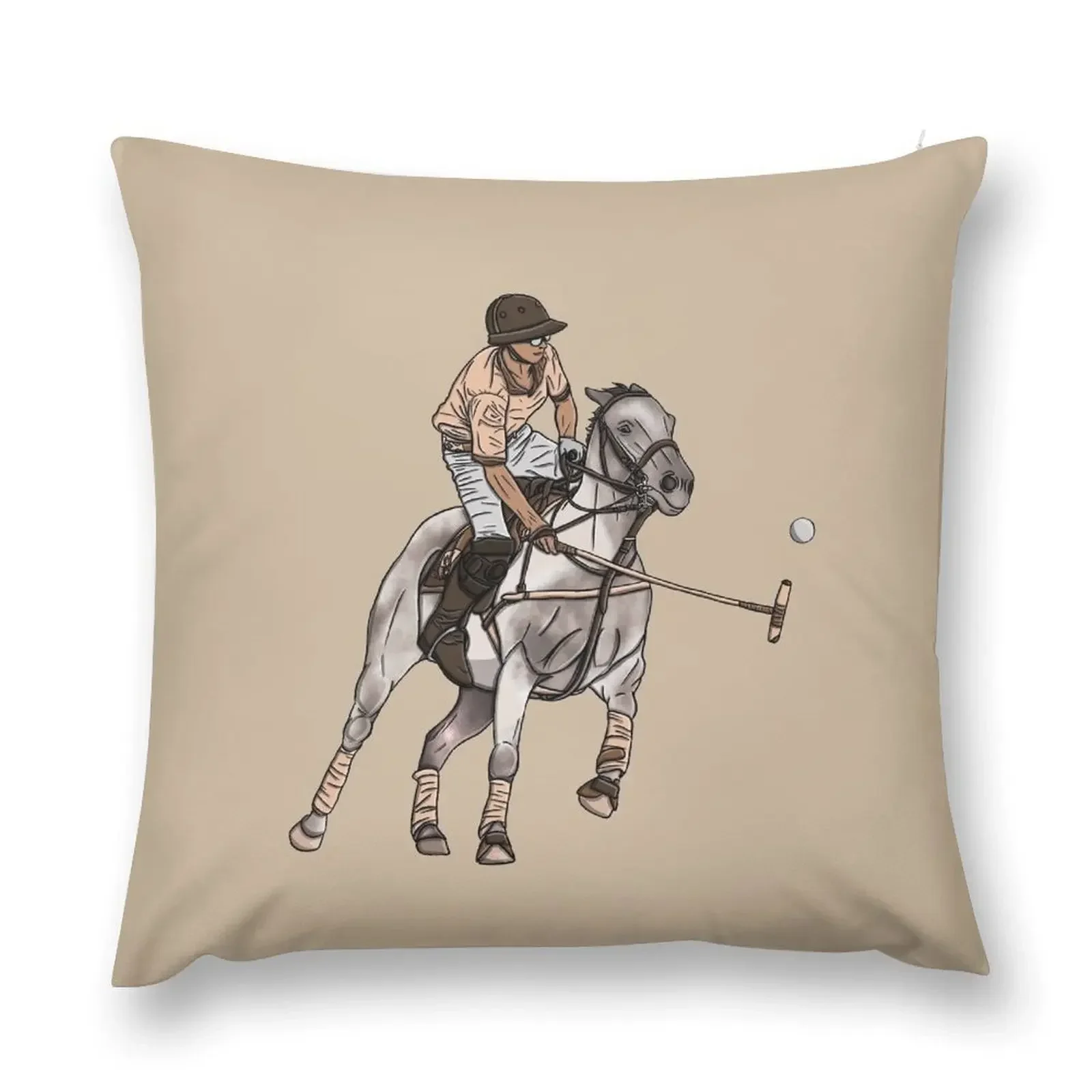 Polo Player Throw Pillow Pillowcase Marble Cushion Cover anime girl pillow