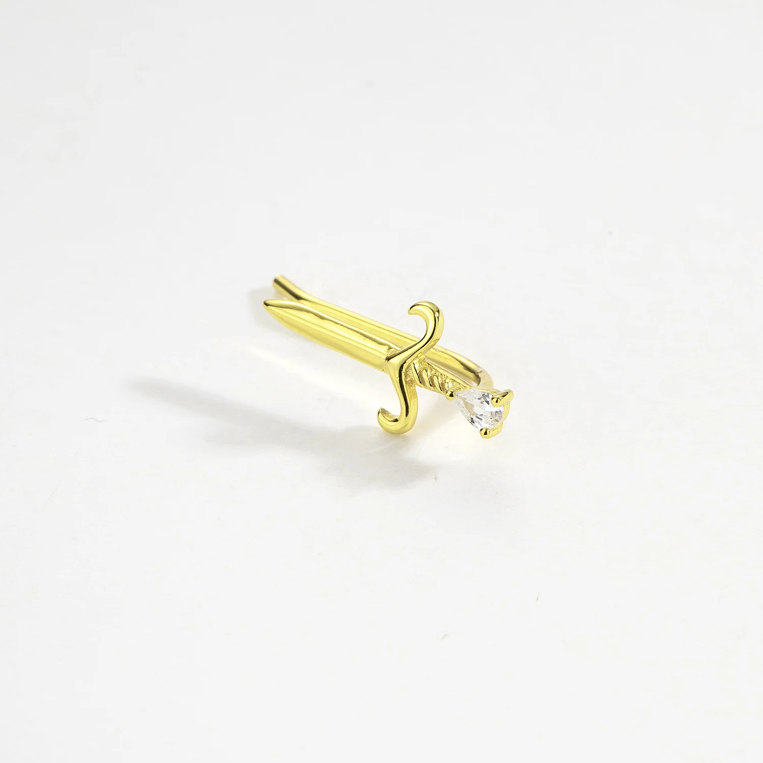 ANDYWEN 925 Sterling Silver Gold Crush Zircon Earring Love Stud Earring Climber Women Fine Jewelry 2023 Crystal Slim Jewelry