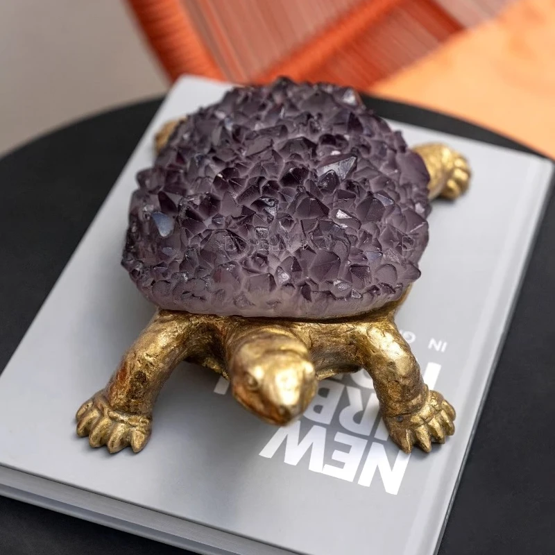 Modern Light Luxury Golden Turtle Ornament Creative Storage Box Jewelry Box Living Room Entrance Decor Crafts housewarming Gift