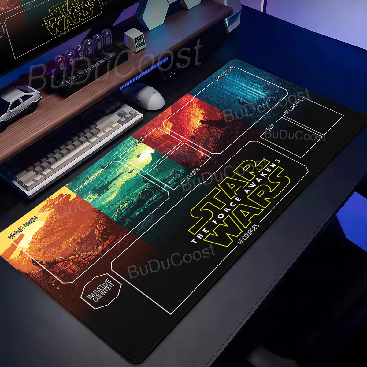 Tapete de Juego Star Wars Unlimited 600X350X2mm, Tapete de Mesa para Cartas Portgasd, Tapete de Batalla para Cartas de Juego, Tapete de Anime, Alfombrilla de Goma para Ratón