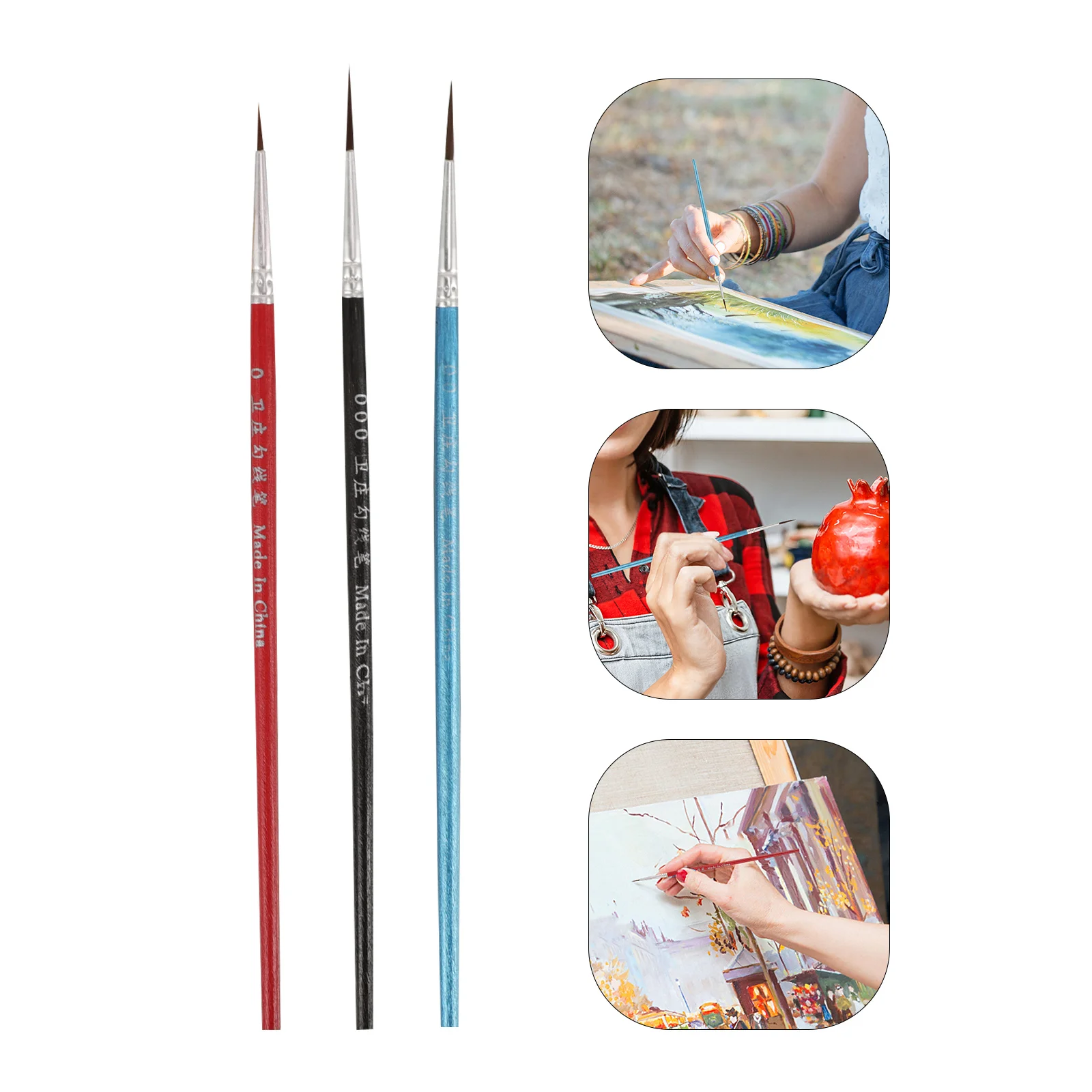 

30 Pcs Oil Brush Set Artists Brushes for Drawing Paint Hook Pen Multi-angle Fine Detail Professional Wood Easy