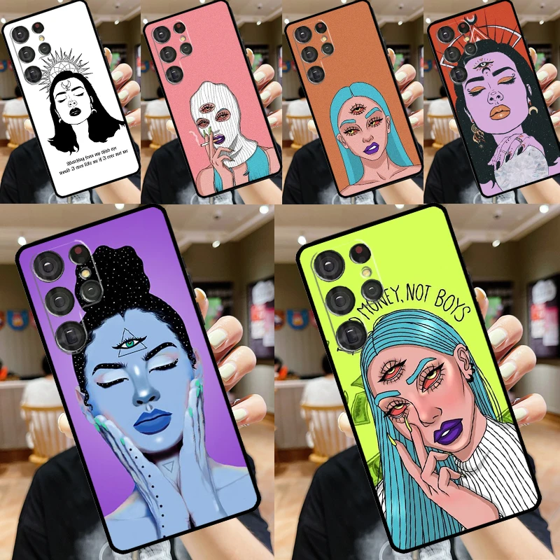 Three Eyed Girl Aesthetic For Samsung Galaxy S24 S23 Ultra S22 S20 S21 FE S8 S9 S10 Note 10 Plus 20 Ultra Phone Case