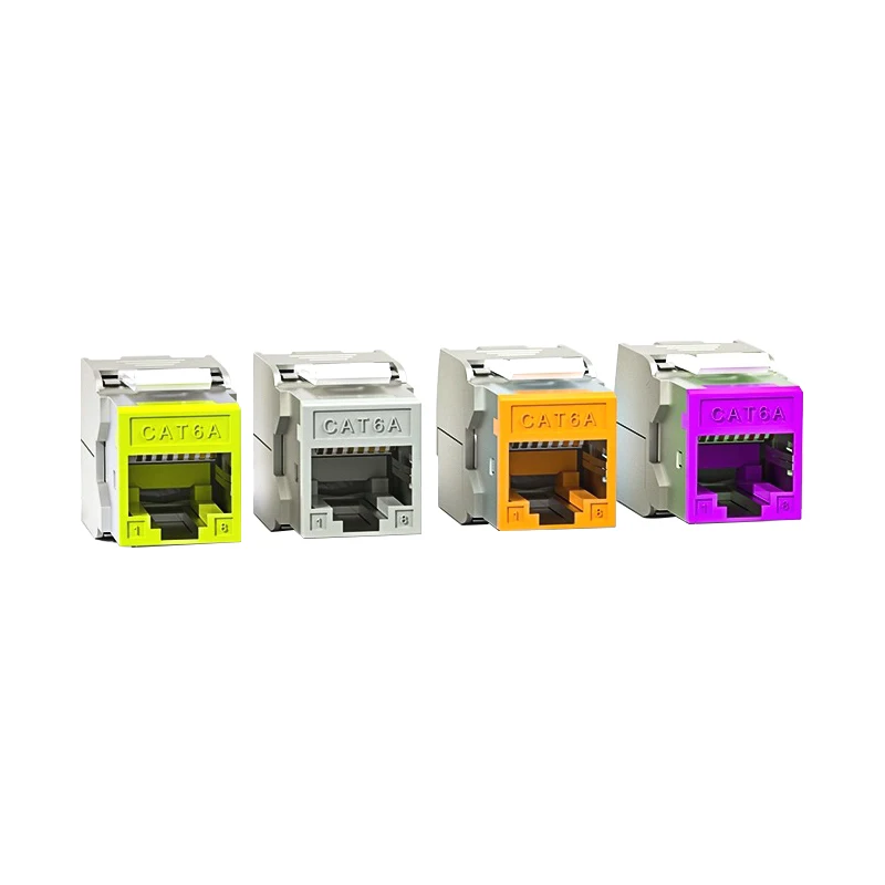 Linkwylan RJ45 Cat6 Cat6A STP Colored Keystone Jack With Multi-Colors Identification Shielded Tool-free Connection