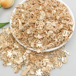 15/20/30/50/100pcs Mix KC Golden Multiple Different Styles Metal Animal Birds Creative Charm Bead For DIY Jewelry Making Pendant