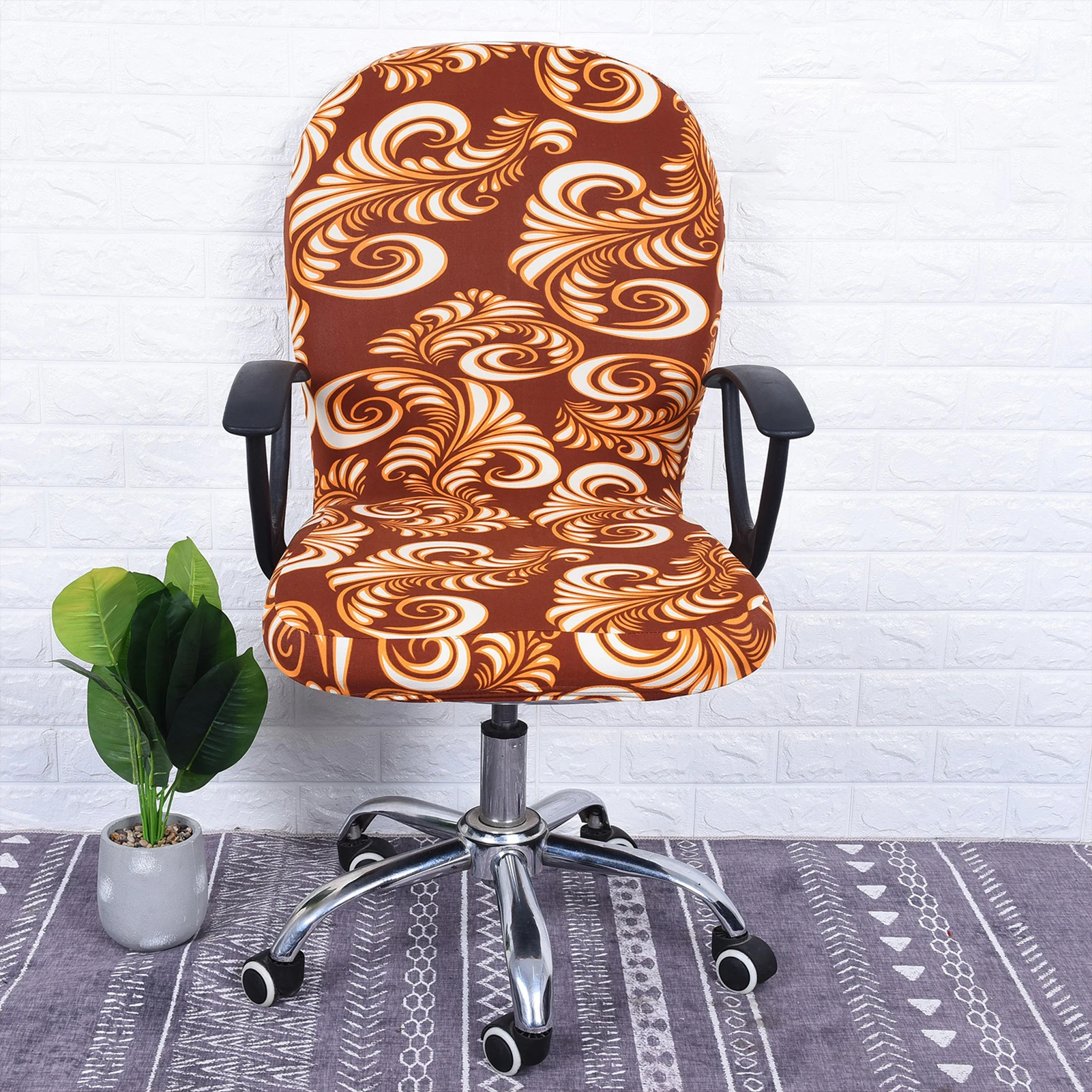 Rotating Chair Slipcovers Protector Removable Rotating Boss Chair Slipcovers Protect Chair from Spills Stains and Tearing