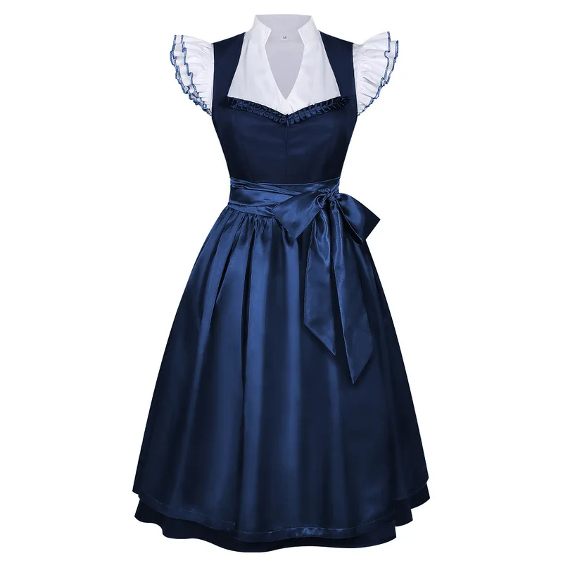 QICHE Women Bavarian Two Piece Dress Set Traditional Munich Oktoberfest Festival Party Outfit
