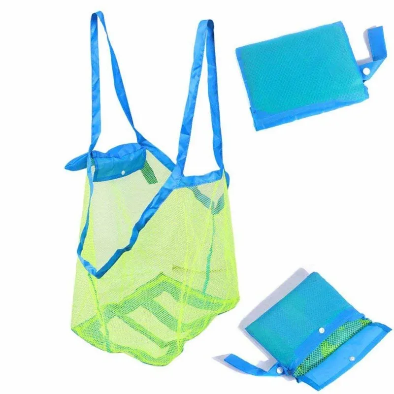 1/2 PCS Mesh Beach Storage Bag Children\'s Toy Storage Bag Oversized Beach Bag Backpack Outdoor Mesh Pocket Grocery Mesh Bag