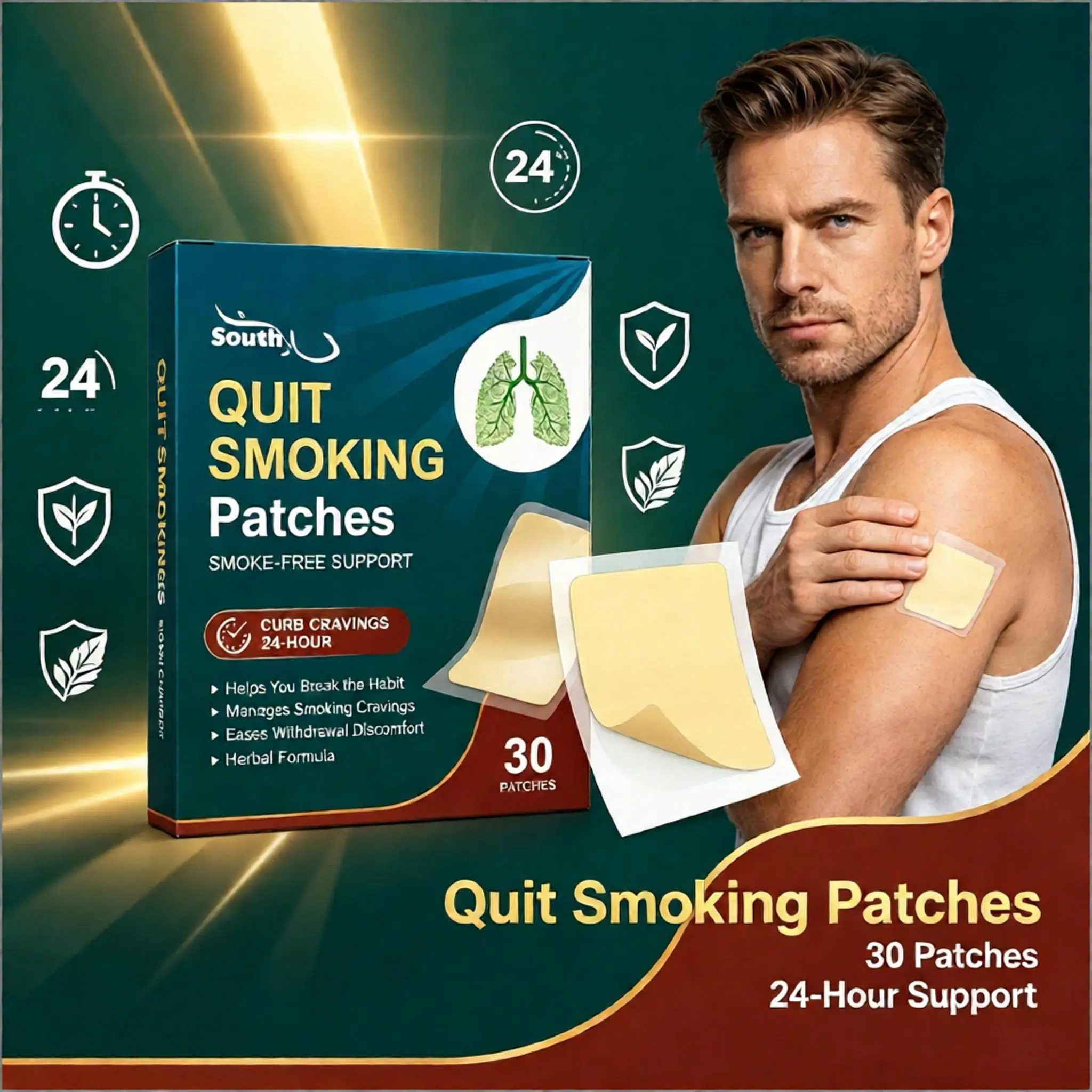 Smoking Cessation Patch Assist Tobacco Control Management Reduce Addiction Extend Smoking Interval Relieve Withdrawal Discomfort