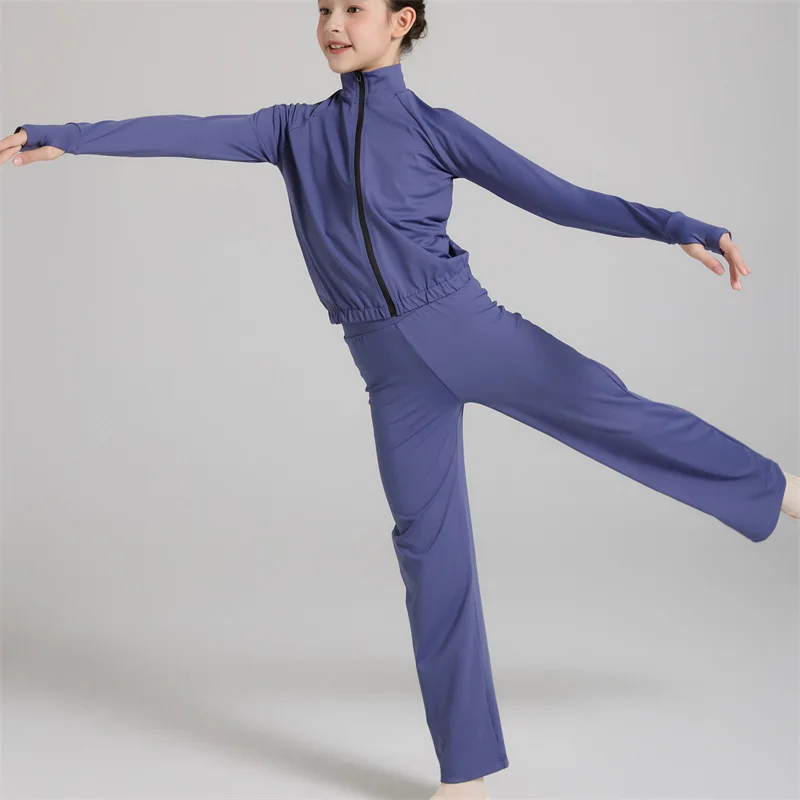 Fashion High Quality Kids Girls Yoga Sports Riding Fitness Gymnastics Top and pant Ballet Sets Dance Uniform