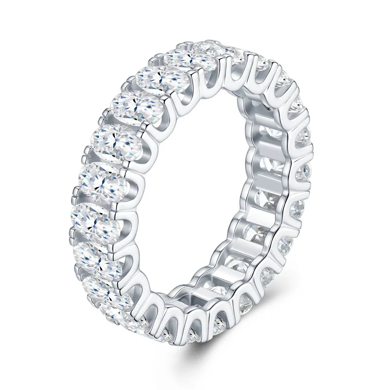 

ZFSILVER 925 Серебряное модное роскошное трендовое классическое овальное кольцо с муассанитом для очаровательных женщин, ювелирные изделия для свадебной вечеринки, подарок R16056