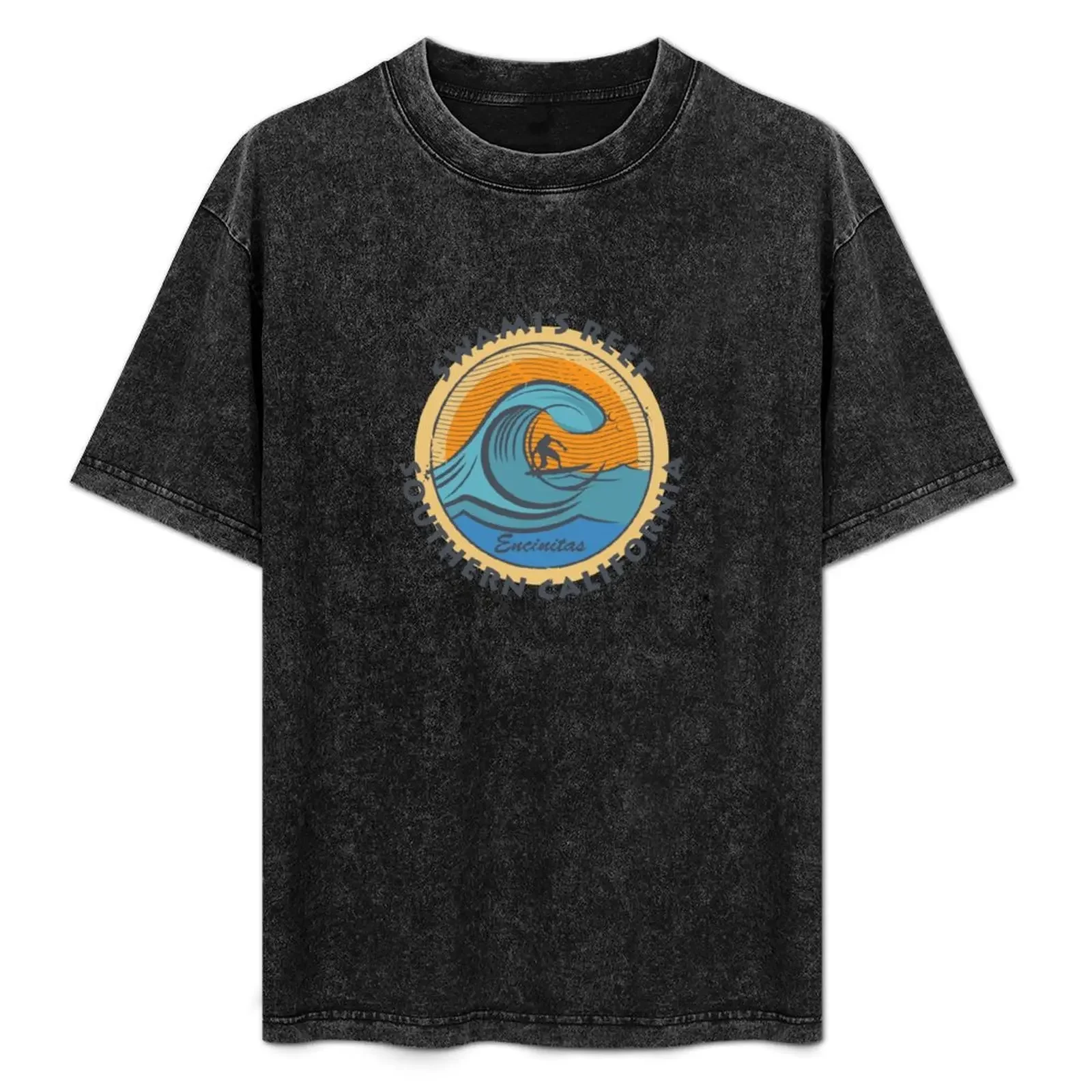 

Swami's Reef, California Surfing T-Shirt shirts graphic T-shirts oversize for a boy summer top men tshirt