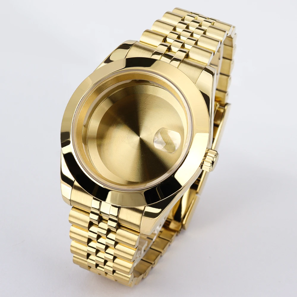 

36mm 39mm Gold Watch Case DJ SK Accessories Stainless Steel Strap Sapphire For NH35 NH36 NH34 Miyota8215 DG 2813 Movt Explorer