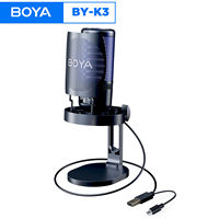 BOYA K3 USB Gaming Microphone with Noise Cancellation/RGB/Gain for Youtube Podcasting Live Streaming on PC/PS4,5/Mac/Smartphone