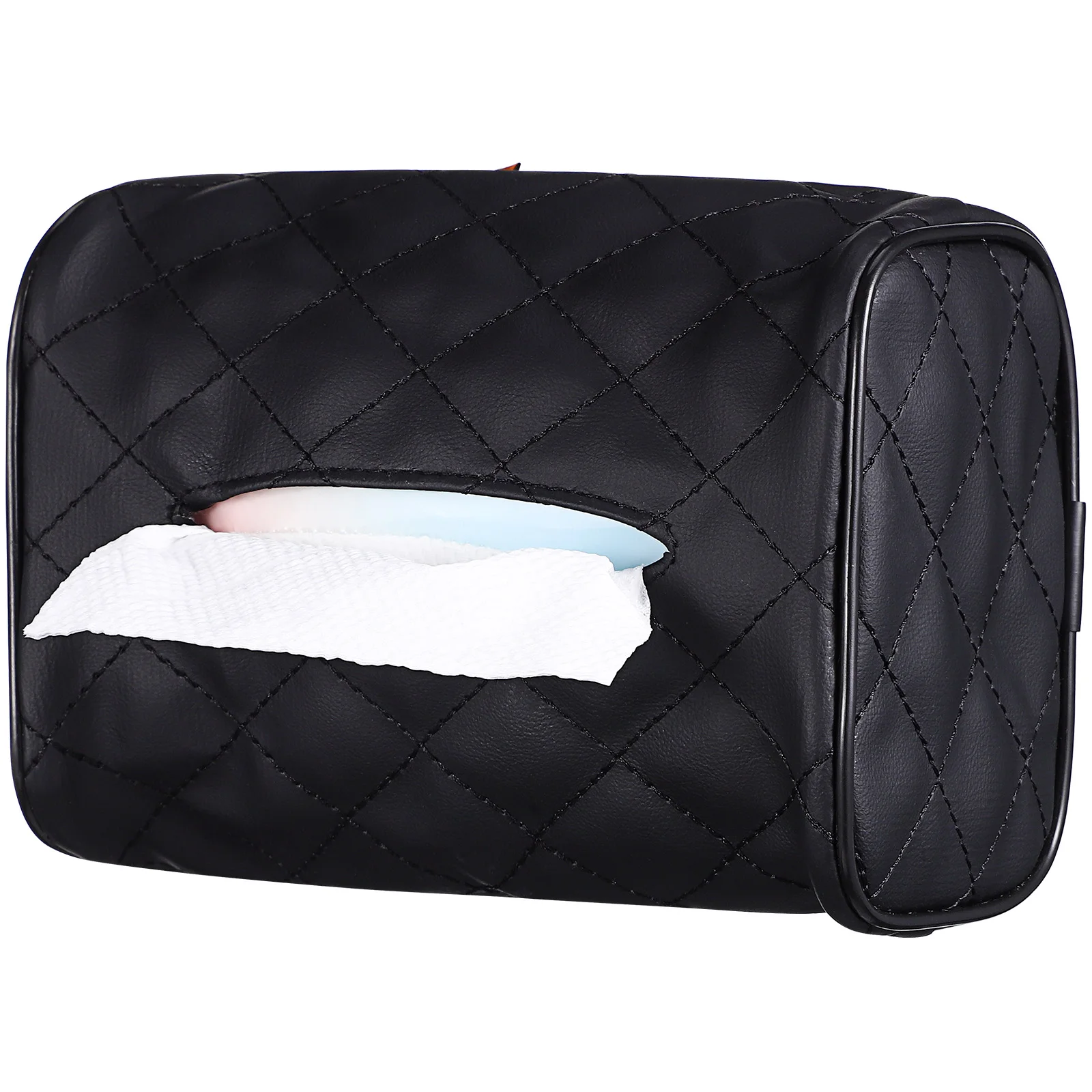 

Hanging Car Tissue Organizer with Quick Release Buckle Modern Compact Design for Tissue Storage Universal Car Interior Napkin
