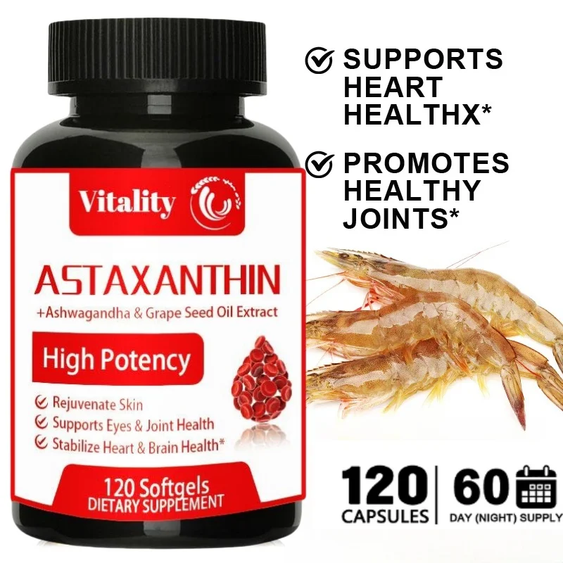 Vitality Krill Oil Phospholipid Omega-3 EPA & DHA Phospholipids and Astaxanthin for Joint Brain, Immune and Cardiac Support Diet