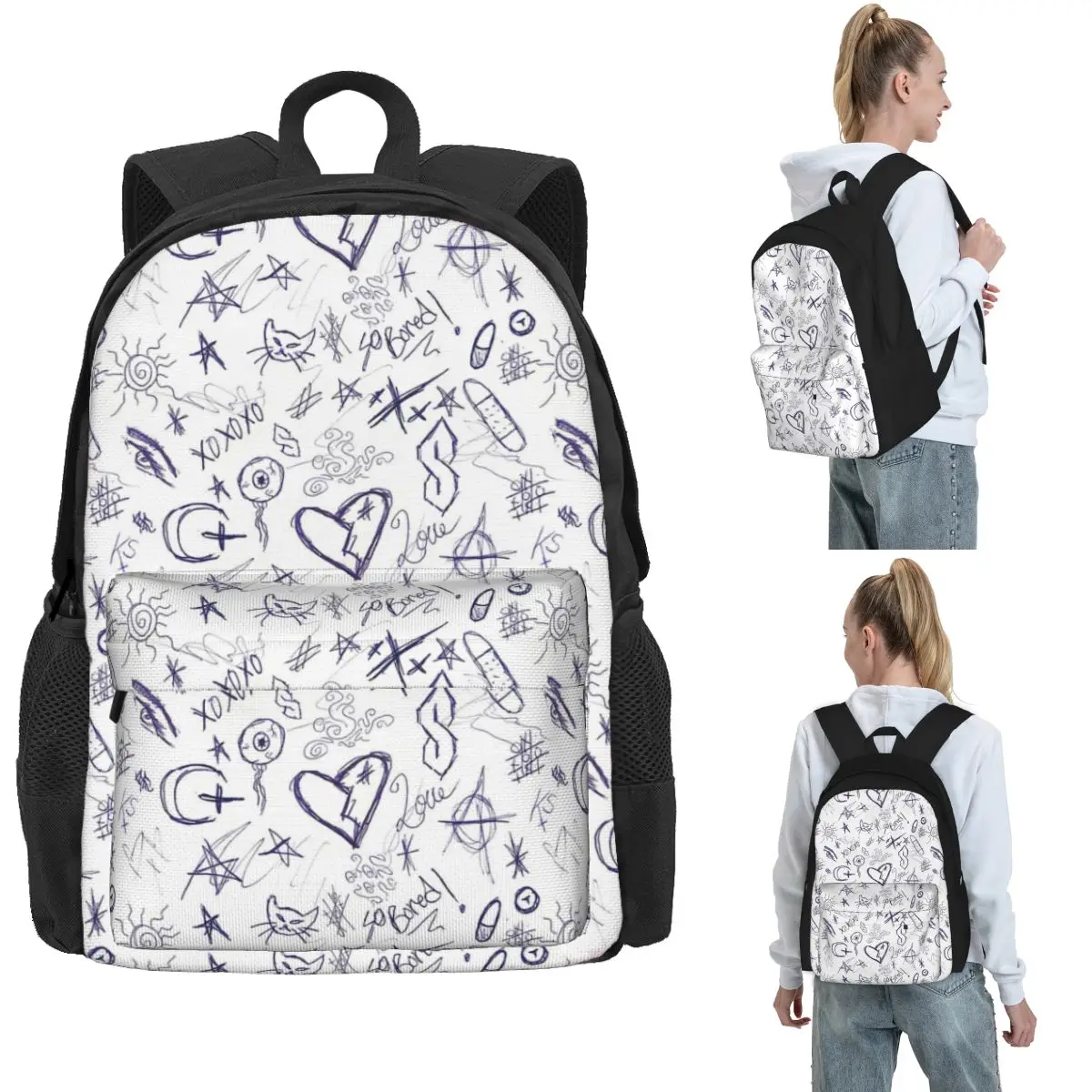 

Idle Scribbles- Updated Backpack Hot Sale Daypack Large Capacity Kids BookBag School Bag Shoulder Bags for Men Women