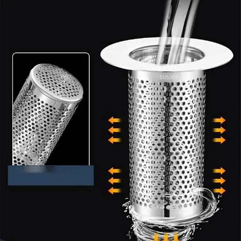 Sink Drain Strainer Universal Stainless Steel Basin Bounce Core Basin Drain Filter Hair Catcher Pop Up Bathroom Sink Stopper