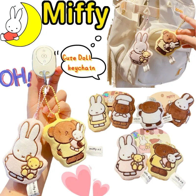 

New Miffy Rabbit Personality Creative Doll Keychain Boys and Girls Schoolbag Lovely Decorative Pendant Holiday Gift Wholesale