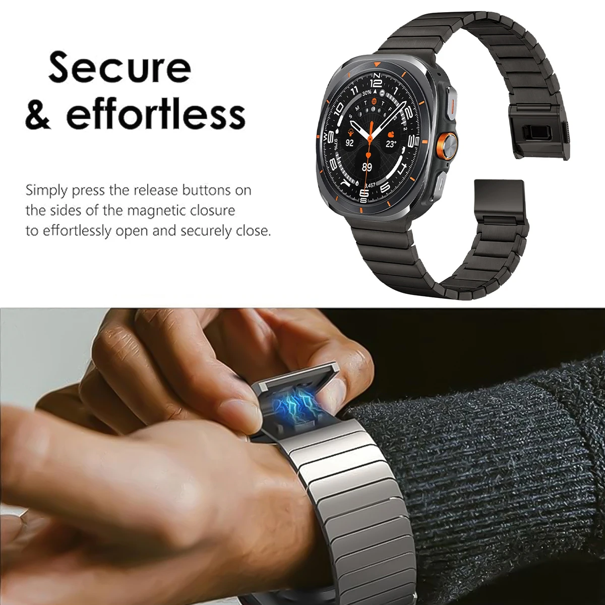 Cinturino magnetico in titanio per cinturino Samsung Galaxy Watch Ultra 47mm Accessori sostituiti per cinturino Galaxy Ultra 47mm