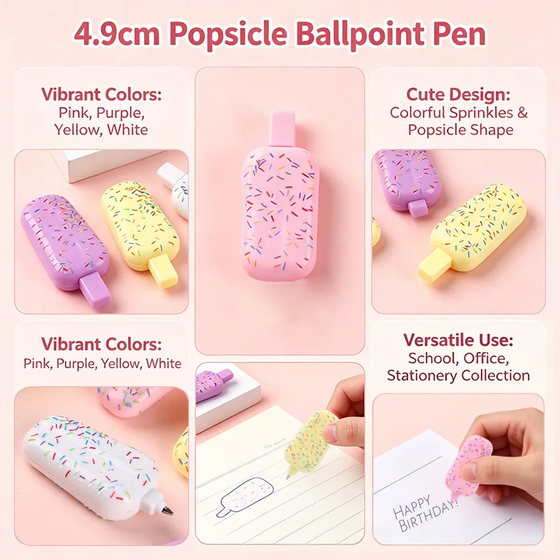 12/24 Stück Mini-Eiscreme-Stifte für Kinder, Jungen, Mädchen, Geburtstagsparty-Geschenke, Piñata-Füller, Schulpreise, Weihnachtsgeschenk, Hochzeitsandenken – Detail 2