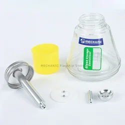 MECHANIC Press Type Glass Alcohol Bottle with Pump Port for Electronic Repair SD150A/100C Anti-static Solution Liquid Dispenser