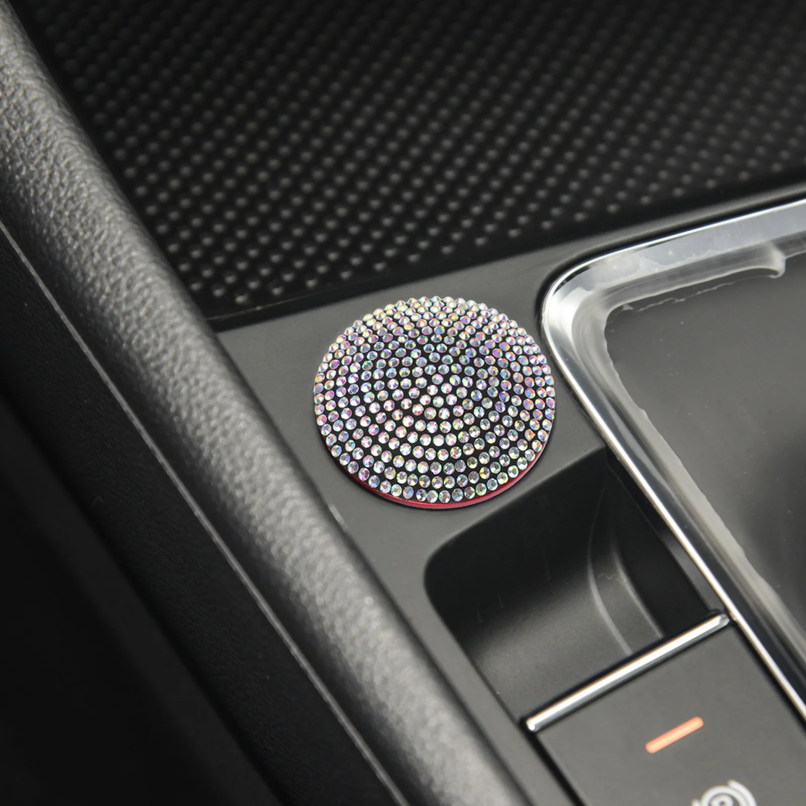

Car Push to Start Button Cover Rhinestone Bling Protector Elegant Car Ignition Starter Decoration Interior Bling Accessories